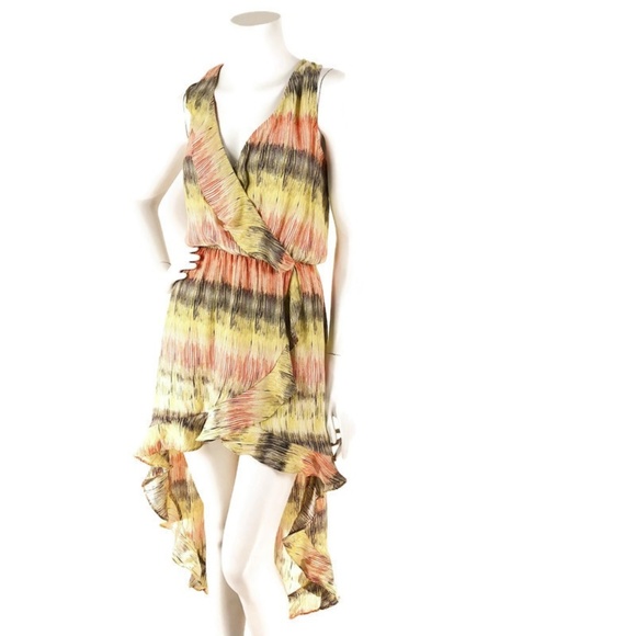 Parker Dress Silk Ruffle Watercolor Stripe Mini - Picture 2 of 7